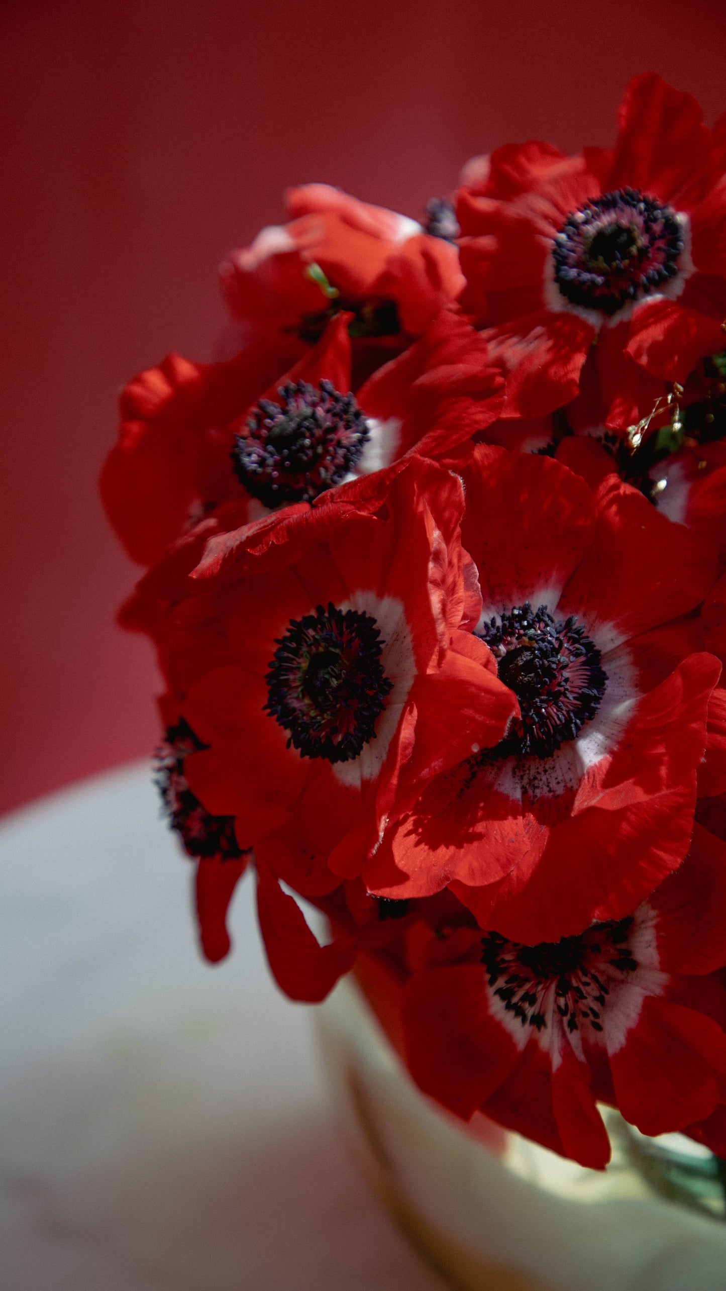 Red Flower, Gold Heart Arrangement